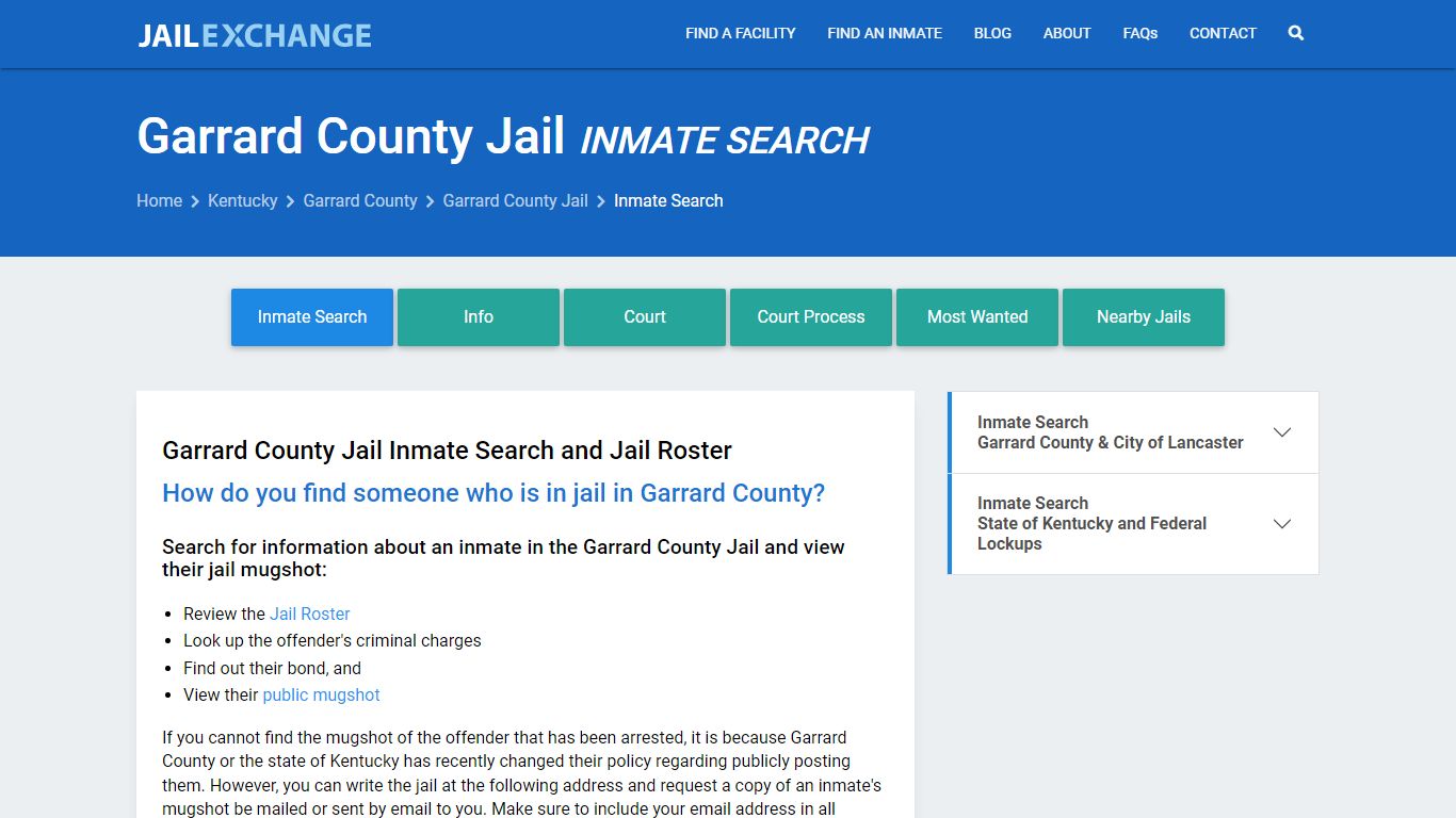 Inmate Search: Roster & Mugshots - Garrard County Jail, KY